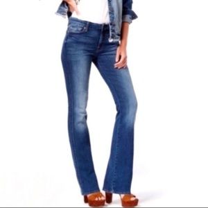 7 For All Mankind Boycut Flare Jeans Size 26 Medium Blue Button Fly